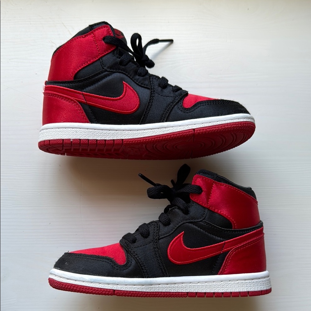 Nike High-Top Satin Sneakers - Red and Black